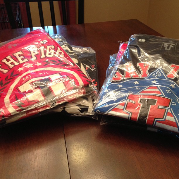 Thanks to @FearTheFighter for the new shirts!