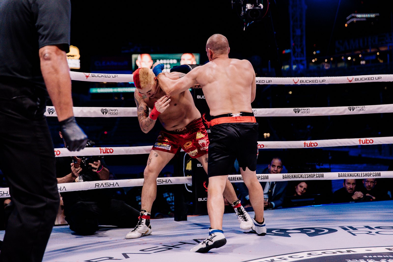 Joe Lauzon landing a punch at BKFC 92 at Fenway Park