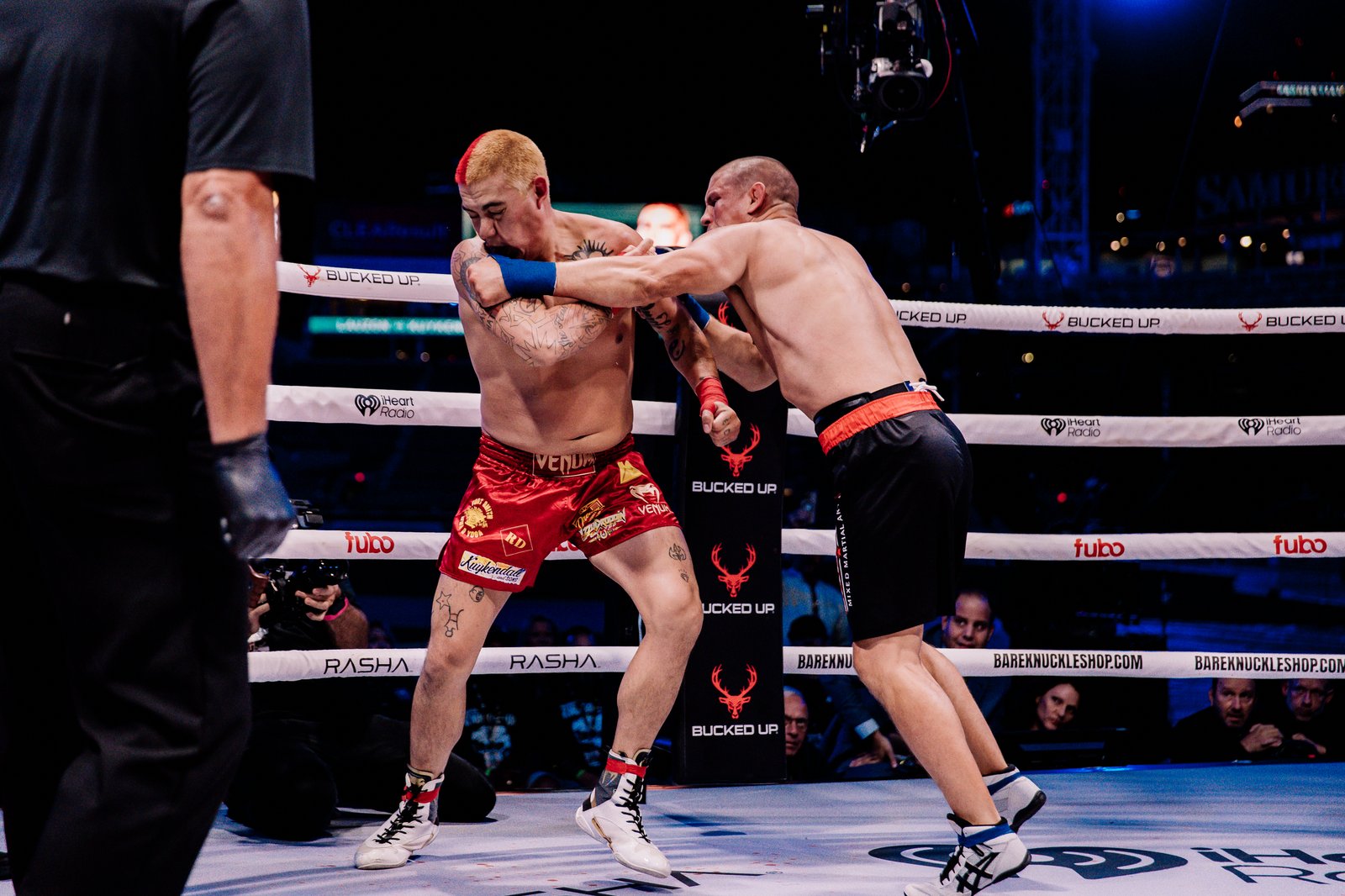 Joe Lauzon punching at BKFC 92 at Fenway Park